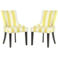 thumbnail image 2 of SAFAVIEH Lester 19" H Contemporary Glam Dining Chair, Yellow/White/Espresso, Set of 2, 2 of 10