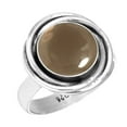 thumbnail image 1 of 925 Silver Ring For Women - Girls Brown Smoky Topaz Stone Silver Ring Size 9.5 June Birthstone Costume Silver Ring Size 9.5 Gift For Mother On Christmas 925 Gemstone Silver Jewelry, 1 of 5
