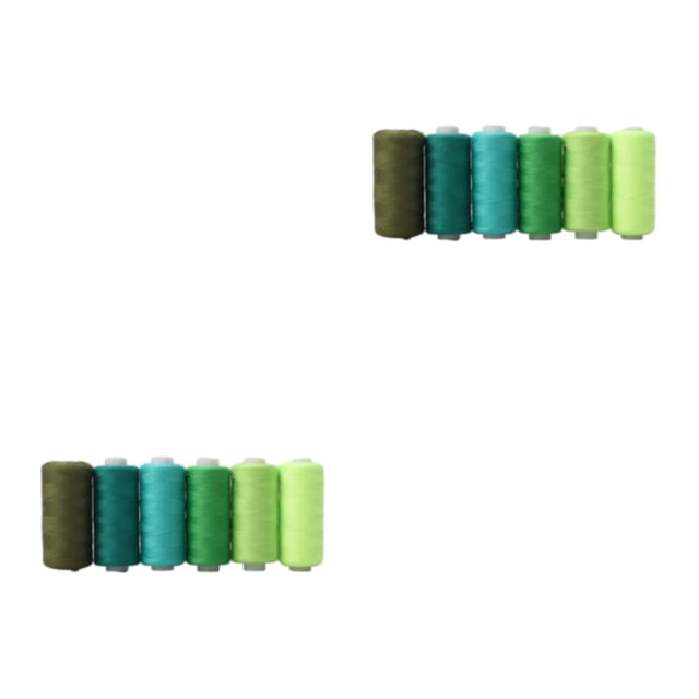 Guardoinrt 1/2/3 Hand Stitching Thread Set - Durable Prewound Bobbin Threads For Sewing Green 6-color line 2PCS