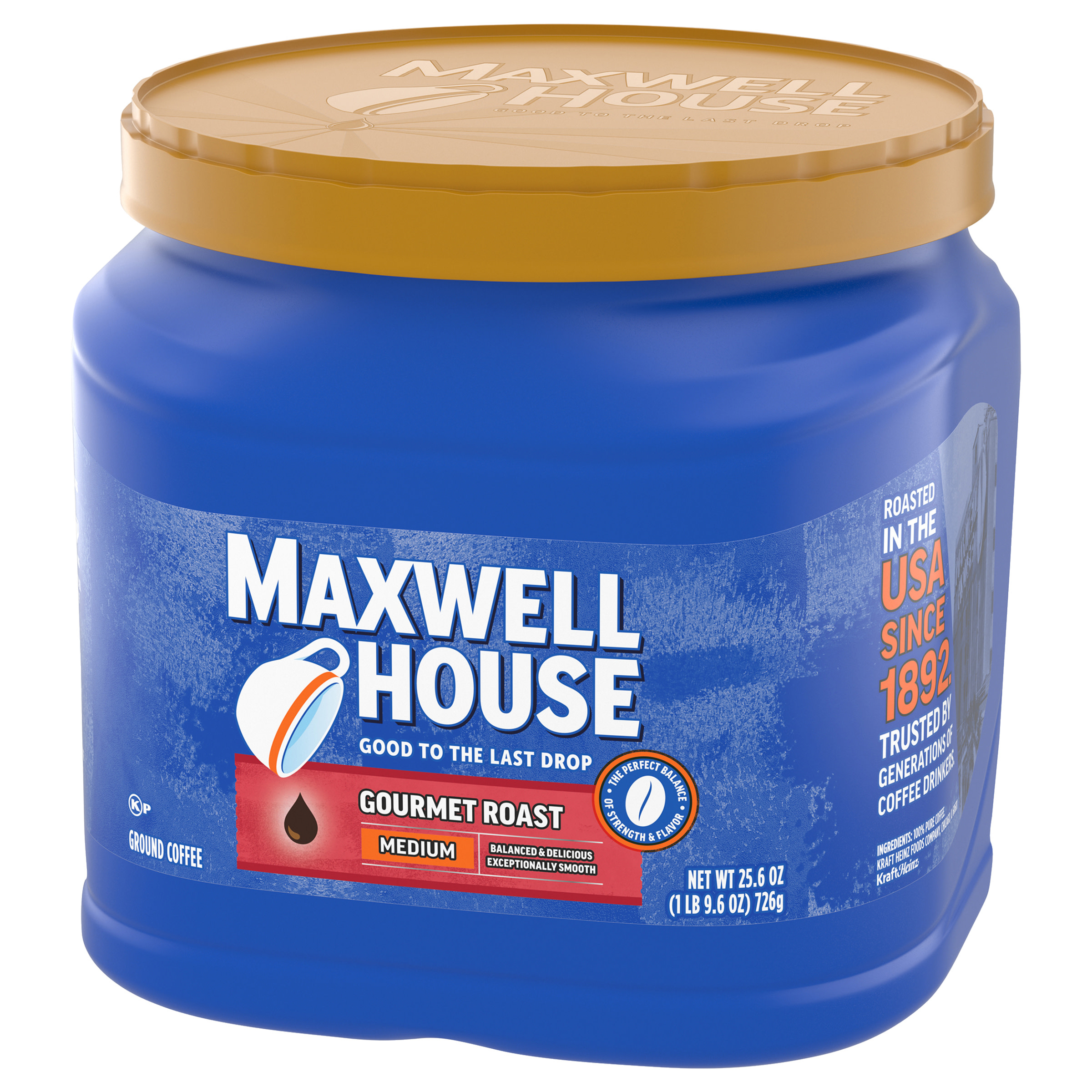 Maxwell House Gourmet Roast Medium Roast Ground Coffee, 25.6 oz ...