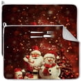 thumbnail image 1 of Alfombrilla para secar platos Meirrnyyu, tamaño XXL, diseño de Papá Noel, muñeco de nieve, 2 unidades, 1 of 7