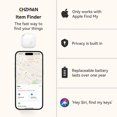 thumbnail image 2 of EIGTHTAIL Key Finder  Wallet Tracker Works with Apple Find My (iOS Only)  Replaceable Battery  Water-Resistant  Bluetooth Item Finder for Bags  Luggage  Pets & Backpack  White, 2 of 6