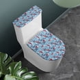 thumbnail image 3 of HELLHERO Polyester Fabric Toilet Protector Cover for Bathroom Christmas Bathroom Set Toilet Seat Cover with Elastic Bottom Set of 2, Holiday, Red Bird, 3 of 8