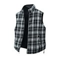 thumbnail image 4 of GrmtClth Mens Winter Vest Fashion Reversible Thick Thermal Full Zip Plaid Lined Sleeveless Quilted Jackets Soft Comfy Mock Neck Winter Outfits with Pockets Black XL, 4 of 6