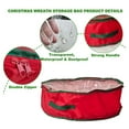 thumbnail image 7 of Christmas Storage Organizer, Gift Bags Round Christmas Wreath Organizer Storage Bag One Side Transparent Basketweave Fabric PVC Wreath Storage Box,30 Inch Door Wreath Organizer,Packing Supplies(Red), 7 of 7