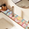 thumbnail image 2 of Yayeee Faucet Mat for Kitchen Sink 14.7" Diatomite Long Splash Guard Pad, Pink Checkered Daisy, 2 Pack, 2 of 7
