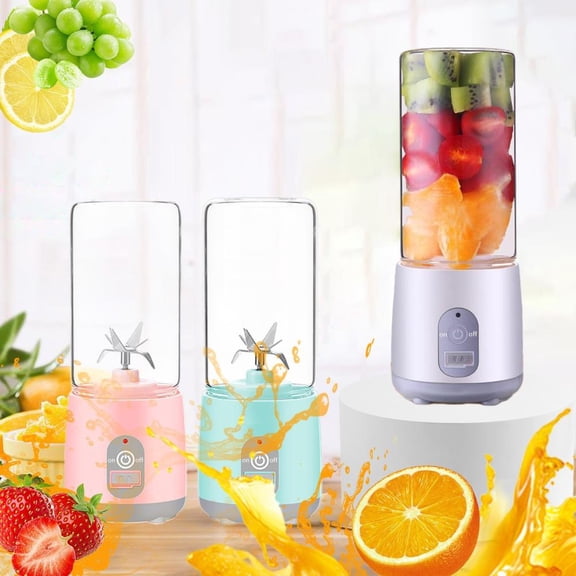 Outoloxit Portable Mini Juicer Cup with USB Rechargeable Battery, 420ml Blender for Fresh Juices and Smoothies, Ideal for Travel, Outdoor, and Gym Use