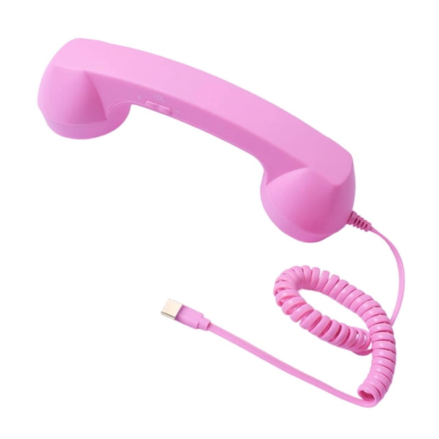 Auricular de teléfono retro USB C Receptor de teléfono para móviles Todos los smartphones Reuniones rosa