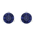 thumbnail image 3 of 2 Ct Round Cut Studs Blue Tanzanite 14K White Solid Solid Gold Everyday Dainty Earrings Screw Back, 3 of 7