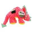 goDog Dinos Frills Squeaky Plush Dog Toy, Chew Guard Technology Pink, Large