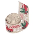 thumbnail image 3 of DIY Wrapping Ribbon, Christmas Wired Edge Ribbons 2 Colors  For Christmas Decoration Linen,Gray, 3 of 8