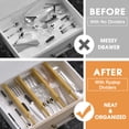 thumbnail image 2 of Bamboo Drawer Dividers,12-17" Adjustable Kitchen Drawer Organizer for Clothes,4 Pack Expandable Drawer Organization Separators for Bedroom,Bathroom,Dresser and Office, 2 of 7