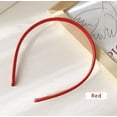 thumbnail image 3 of KANPRINCESS 2PCS/SET Colorful Satin Cotton Headband, Women's Slim Plastic Hair Band , Bright Soft Head Band, Elastic Non-Slip hair hoop for straight and curly hair, Red and Grey (SET1), 3 of 4