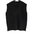 thumbnail image 5 of Suéter de cuello en V para hombre, suéter de punto holgado a la moda, chaleco sin mangas de otoño, 5 of 5