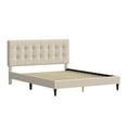 thumbnail image 6 of (2 pack) Mainstays Hillside Square Tufted Upholstered Queen Platform Bed, Ivory Fabric, 6 of 23