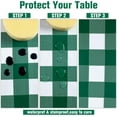 thumbnail image 3 of TETOU 3 Packs Green Gingham Tablecloth Green and Whit Checkered Tablecloths 54 x 108 Inches Disposable Plastic Gingham Tablecovers Waterproof Rectangle Picnic Table Covers for Birthday Party Supplies, 3 of 8