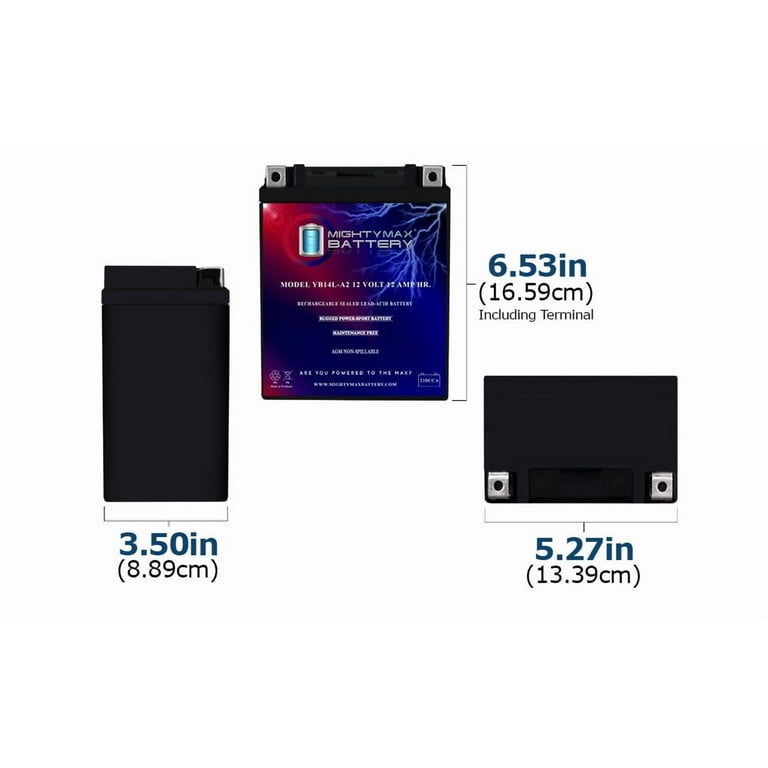 JMT Gel Battery YB14L-A2 12 V 14 Ah 180 A 134 X 89 X 160 Mm | UK