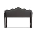 thumbnail image 3 of Nadeen Modern and Contemporary Dark Grey Fabric Queen Size Winged Headboard, 3 of 6