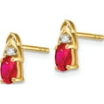 thumbnail image 2 of 14K Yellow Gold Ruby And Diamond Earrings (9 X 4) Made In India xbs275, 2 of 5