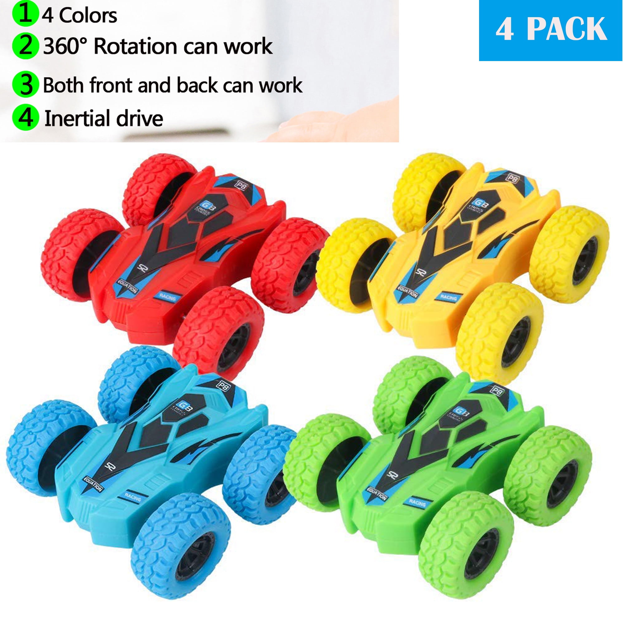 Nk 4 Pack Friction Powered Car Toys Push And Go Toy Cars For Toddlers Double Side Baby Car Gifts For 3 4 5 6 7 8 Year Old Boy Birthday Party Favors