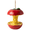 Apple Shaped Hanging Bird Feeder#8, variant on Watermelon Shaped Hanging Bird Feeder, 6 Inch Resin Hanging Bird Feeder, Fruit Shaped Garden Ornament with Jute Rope for Wild Birds