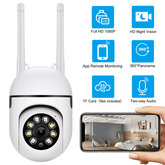 BCOOSS Home Security Camera Wireless WIFI Indoor Surveillance Cameras 1080 HD Motion Detection 360 Degree Wide Angle