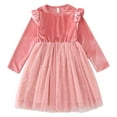 thumbnail image 5 of KPOPLK Toddler Baby Girl Velvet Christmas Dress for Girls Long Sleeve Velvet Sequin Tutu Winter Party Holiday Dress(7-8 Years,A28-Pink), 5 of 7