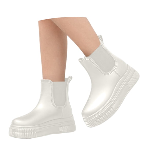 Rain Boots Women,Stylish Rain Shoes Casual Wear Comfortable Sandals All Seasons Versatile Jeans,Womens Rain Boots,White,8