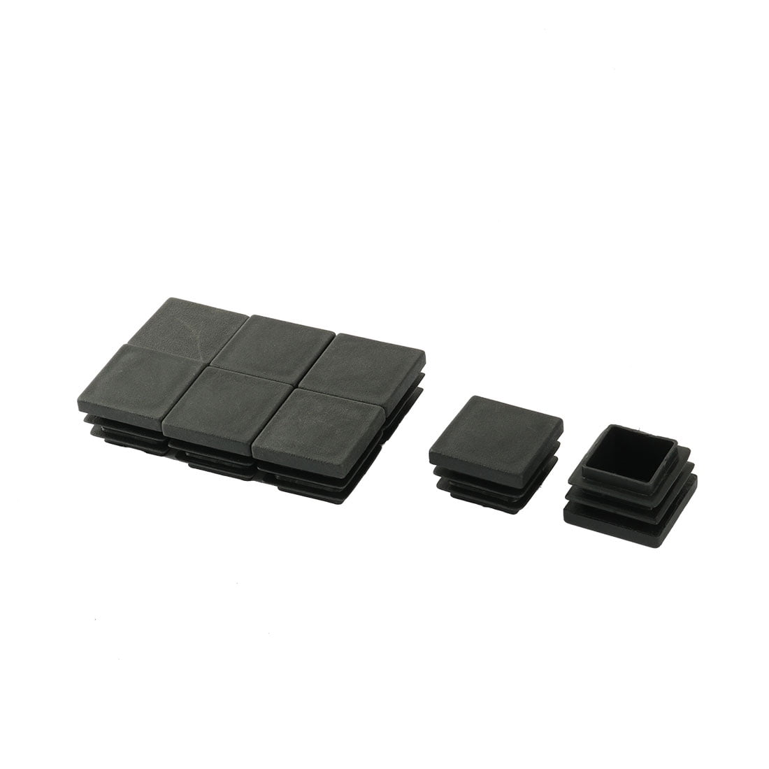 Unique Bargains 8 Pcs Antislip Plastic Square 30mm x 30mm Chair Foot Cover Table Furniture Leg Protector Black