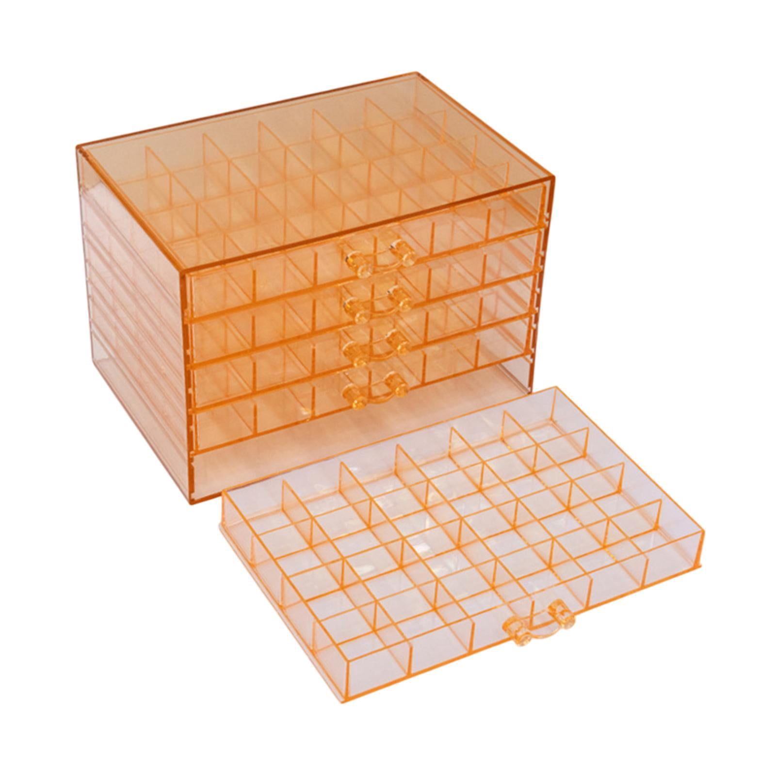 Milageto Nail Arts Storage Box 120 Jewelry Organizer for Earring Beads Glitters Orange