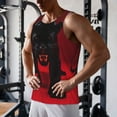 thumbnail image 5 of KLL Black Panther Red Background Print Men's Muscle Gym Workout Stringer Tank Tops Bodybuilding Fitness T-Shirts Tank Tops Men-3X-Large, 5 of 7