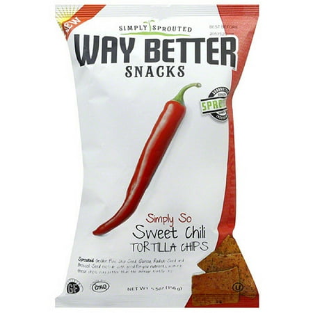 Way Better Snacks Sweet Chili Tortilla Chips, 5.5 oz, (Pack of 12)