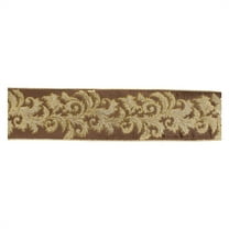 Melrose 95124DS 4 in. x 5 yards Wired Polyester, Gold & Brown