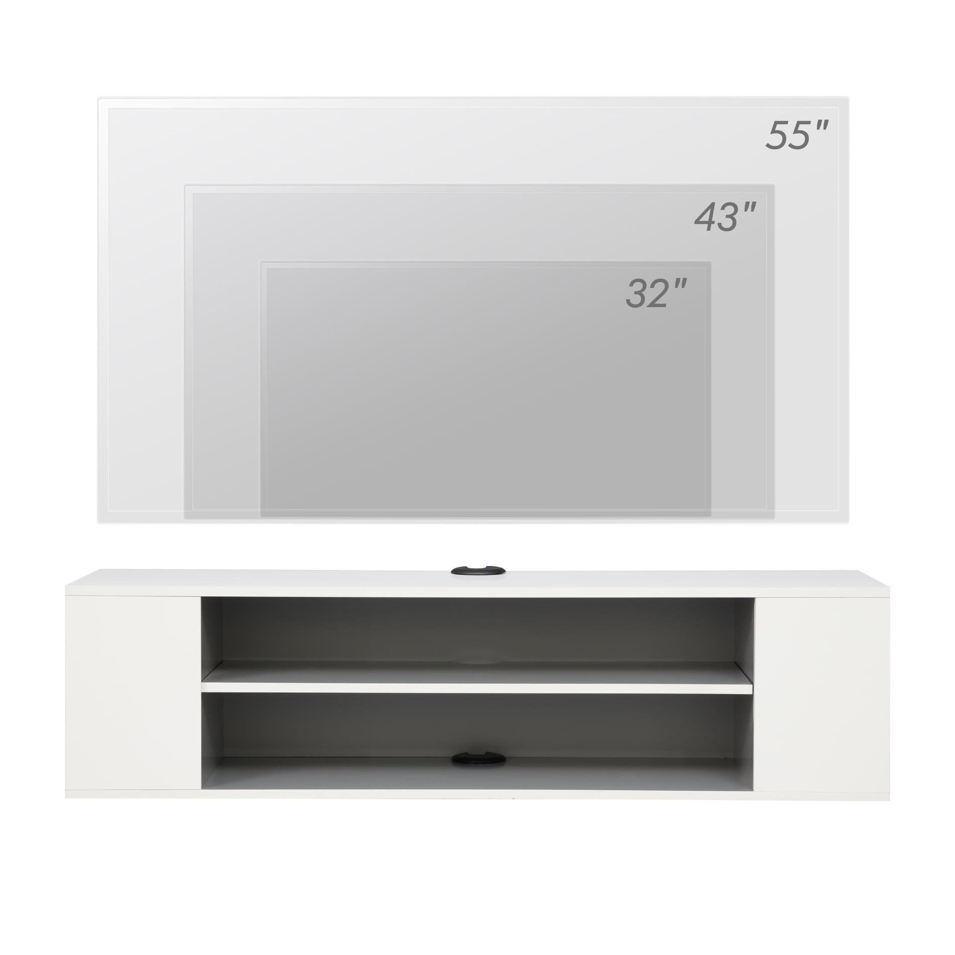WAMPAT Floating TV Stand Shelf Entertainment Center Wall Mount,White