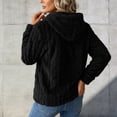 thumbnail image 4 of NominalSnug Fuzzy Fleece Jackets for Women Full Zip up Long Sleeve Coat Stand Collar Outwear Thicken Winter Warm Colthes, 4 of 8
