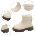 thumbnail image 5 of CAICJ98 Little Girls Ankle Boots Winter Round Toe Zipper Chunky Chelsea Boots Low Heel Dress Booties Slip On Boots Toddler Girl (Toddler/Little Kid/Big Kid),10, 5 of 8