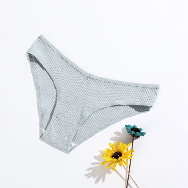 Braguitas de algodón con forma de V para mujer, con rosca, de color sólido europeo y americano, de cintura baja, transpirables, de doble capa, para niñas