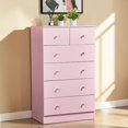 thumbnail image 2 of GZXS Dresser with 6 Drawers for Bedroom, Chest of Drawers, Closet Clothes Organizer for Hallway, Entryway, Living Room, Pink, 2 of 10