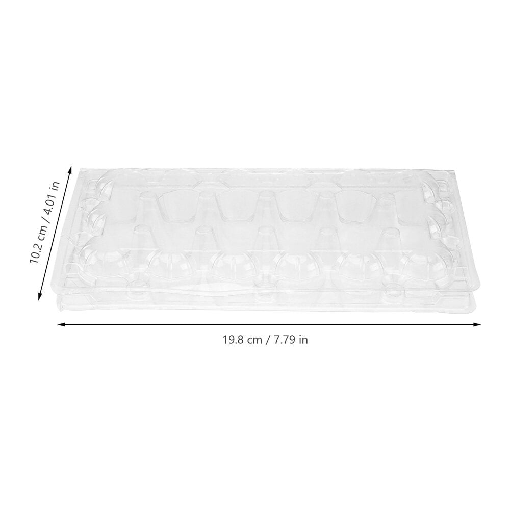 CATIEBYE Transparent PVC Egg Box for Storage Quail Egg Holder Container with Grid Design 40Pcs