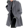 thumbnail image 3 of LEEYNEER Womens Shawl Collar Wool Coat Long Coat Gray S, 3 of 3