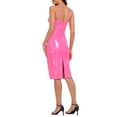 thumbnail image 5 of HDE Women's Latex Midi Bodycon Dress Party Balconette Dresses Hot Pink M, 5 of 6