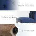 thumbnail image 6 of COLAMY Button Tufted Dining Chairs Set of 6, Parsons Upholstered Fabric Dining Room Chairs Kitchen Chairs with Wood Legs and Padded Seat, Dark Blue, 6 of 15