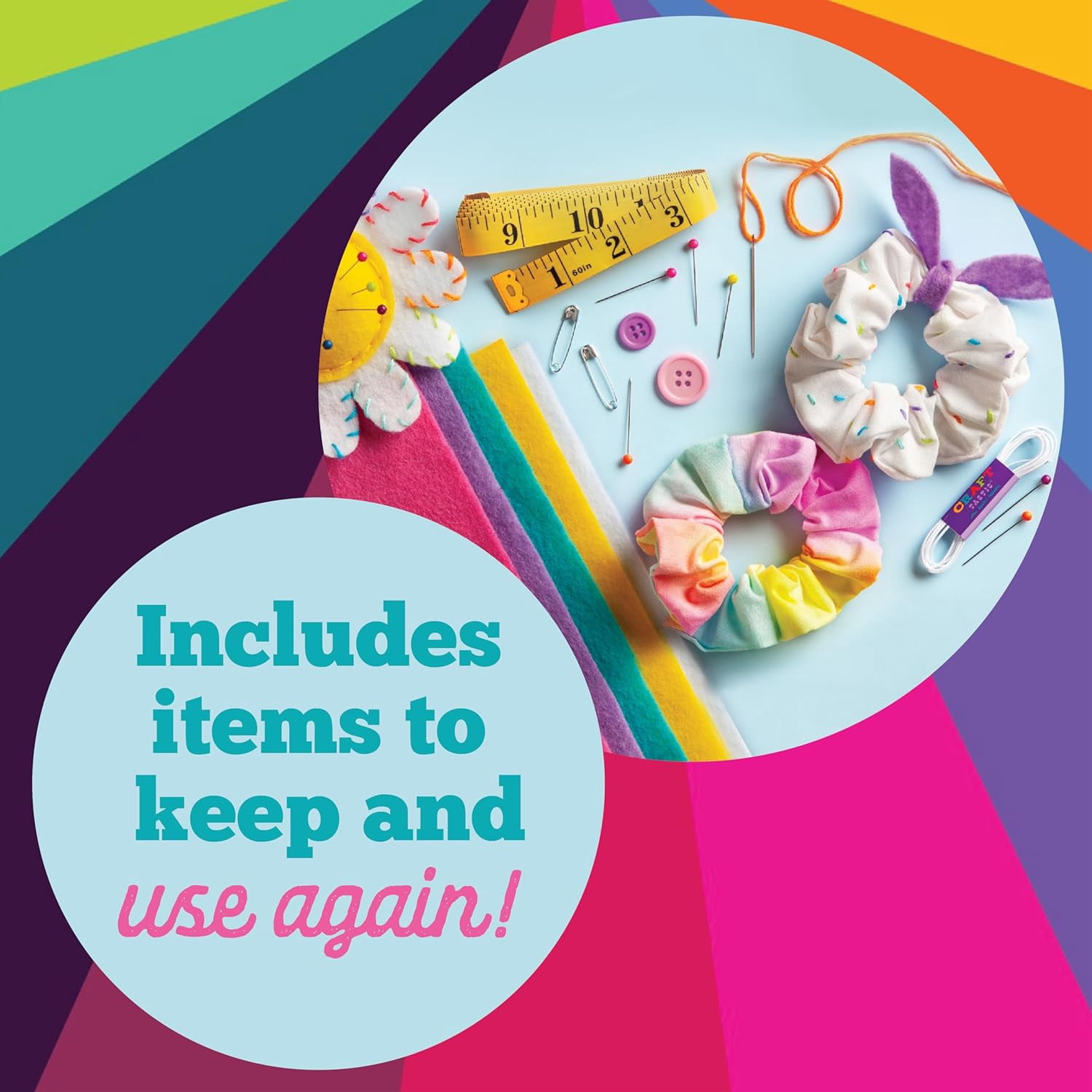 Craft-Tastic Let’s Learn to Sew – Mini Sewing Kit, Arts and Crafts, Art Supplies, Embroidery Kit for Beginners, Includes Sewing Supplies, Easy-to-Follow Instructions, Arts and Crafts, Ages 7+