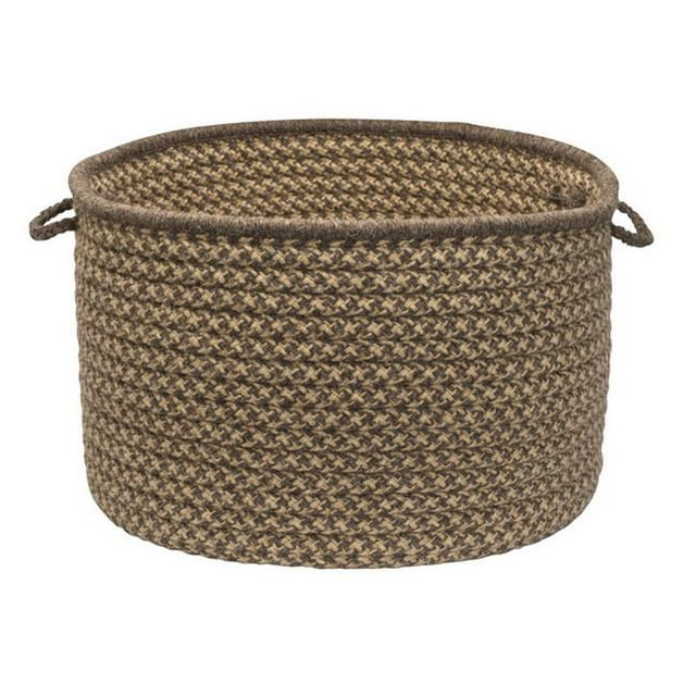 Natural Wool Houndstooth- Caramel 14''x10'' Utility Basket