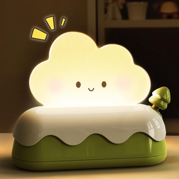 YANSUN LED Cute Desk Decor Cloud Lamp Night Light for Kids, Kawaii Sleep Light,3000K Rechargeable 7 Colors Lamp, Room Decor, Gifts Ideas