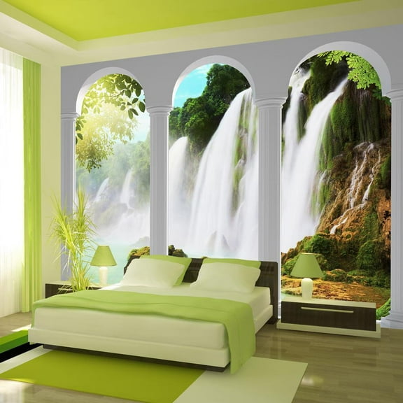 Tiptophomedecor Peel and Stick Nature Wallpaper Wall Mural - Waterfall Beauty - Removable Wall Decals