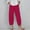 Hot Pink-24, variant on Summer Capris for Women 2025 - Plus Size Casual Wide Leg High Waist Cropped Pants Blue Pants Size XL