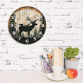 thumbnail image 4 of Kurmntregon Cabin Deer Wall Clock Deer Elk Forest Wildlife Mountain Lodge Silent Non Ticking Wooden Clocks Decorative Battery Operated For Bedroom Kitchen Living Room Bathroom Round 10", 4 of 7
