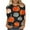 10-Orange, variant on Ounisa Women Halloween Pumpkin Skull Bat T-Shirt 3/4 Sleeve Fashion Printed Crewneck Loose Pullover Thanksgiving Tops
