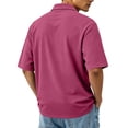 thumbnail image 5 of Polo Shirts for Men Cotton Pique Short Sleeve Golf Shirts with Pocket Classic Casual Moisture Wicking Polos Hot Pink XL, 5 of 9